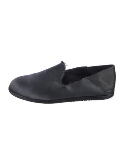Pre-owned Pedro Garcia Satin Raw-edge Trim Loafers In Blue