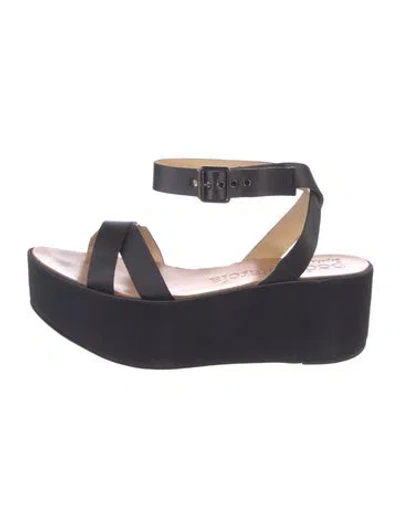 Pre-owned Pedro Garcia Satin Sandals In Blue