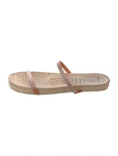 Pre-owned Pedro Garcia Satin Slides In Neutral