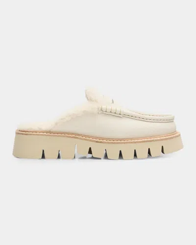 Pedro Garcia Savy 35mm Shearling-trimmed Leather Loafers In Multi
