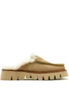 Pedro Garcia Savy Shearling-lined Platform Mules In Neutral