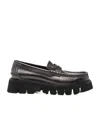 Pedro Garcia Sebas Lug Metallic Penny Loafer In Black