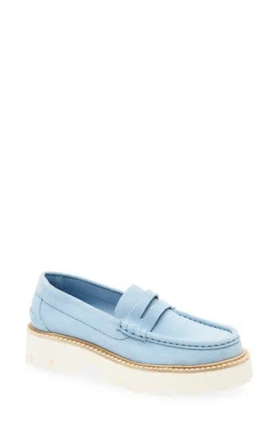 Pedro Garcia Sebas Lug Sole Penny Loafer In Blue