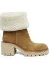 Pedro Garcia Shearling-lined Block-heel Boots In Brown