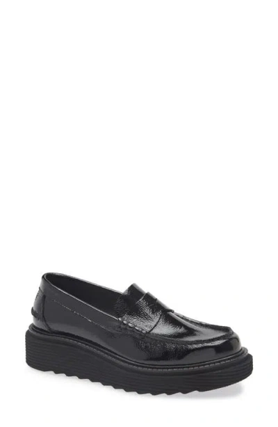 Pedro Garcia Sloan Platform Penny Loafer In Black
