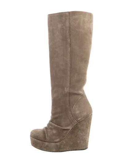 Pre-owned Pedro Garcia Suede Boots In Gray
