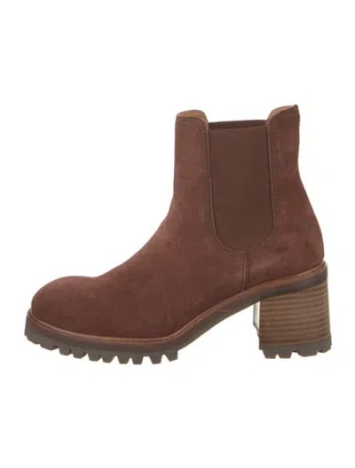 Pre-owned Pedro Garcia Suede Chelsea Boots In Brown