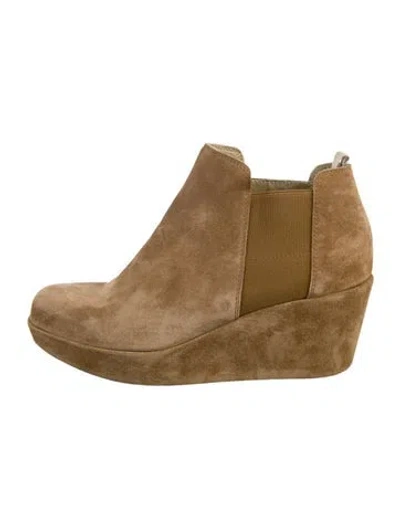 Pre-owned Pedro Garcia Suede Chelsea Boots In Neutral