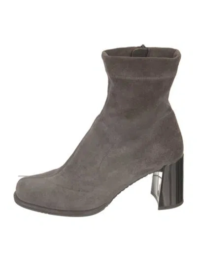 Pre-owned Pedro Garcia Suede Colorblock Pattern Boots In Gray