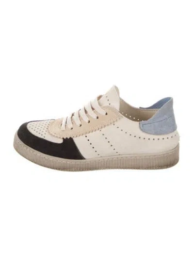 Pre-owned Pedro Garcia Suede Colorblock Pattern Sneakers In Neutral