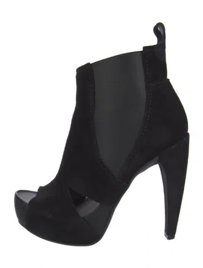 Pre-owned Pedro Garcia Suede Cutout Accent Chelsea Boots In Black