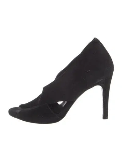 Pre-owned Pedro Garcia Suede D'orsay Pumps In Black