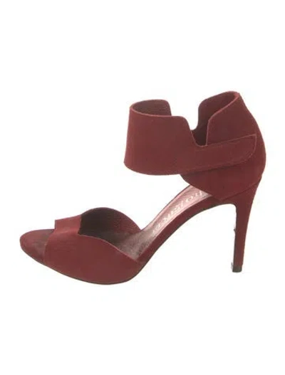 Pre-owned Pedro Garcia Suede D'orsay Pumps In Red