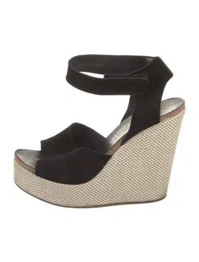 Pre-owned Pedro Garcia Suede Espadrilles In Black