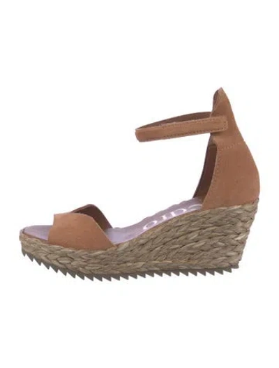 Pre-owned Pedro Garcia Suede Espadrilles In Brown