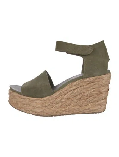 Pre-owned Pedro Garcia Suede Espadrilles In Green