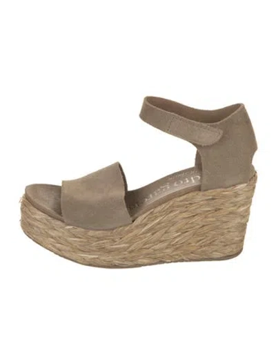 Pre-owned Pedro Garcia Suede Espadrilles In Neutral