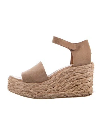 Pre-owned Pedro Garcia Suede Espadrilles In Neutral