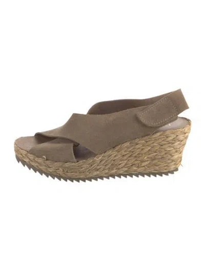 Pre-owned Pedro Garcia Suede Espadrilles In Neutral