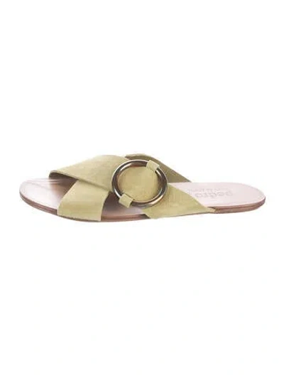 Pre-owned Pedro Garcia Suede Gladiator Sandals In Green