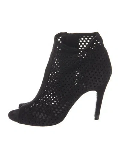 Pre-owned Pedro Garcia Suede Lasercut Accents Boots In Black
