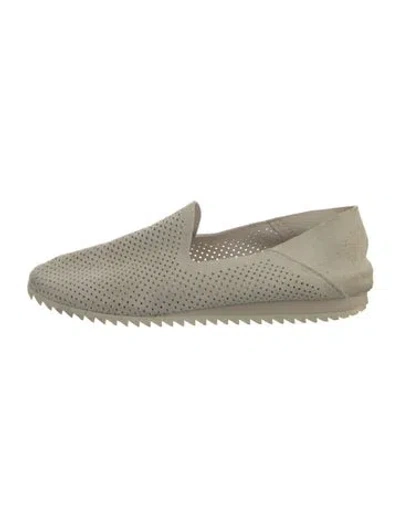 Pre-owned Pedro Garcia Suede Lasercut Accents Loafers In Neutral