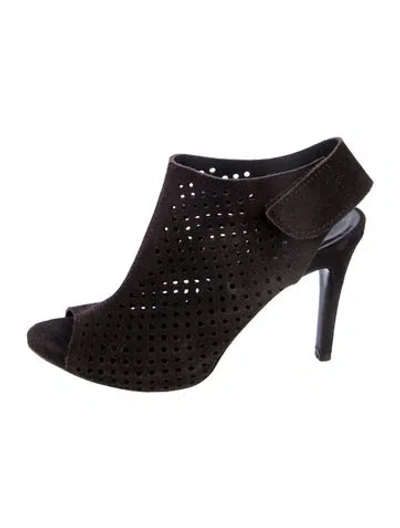 Pre-owned Pedro Garcia Suede Lasercut Accents Slingback Pumps In Brown