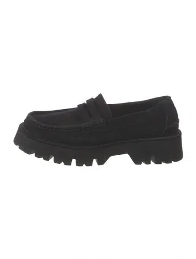 Pre-owned Pedro Garcia Suede Loafers In Black