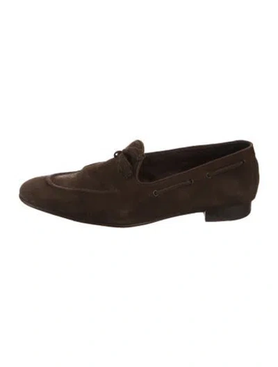 Pre-owned Pedro Garcia Suede Loafers In Brown