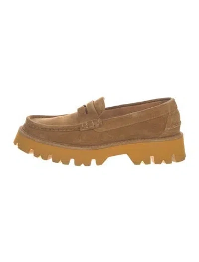 Pre-owned Pedro Garcia Suede Loafers In Neutrals