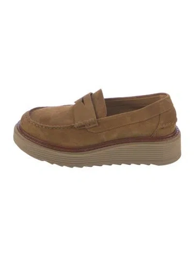 Pre-owned Pedro Garcia Suede Loafers In Neutrals