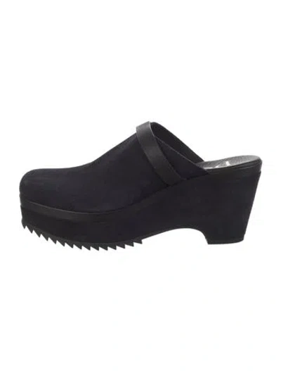 Pre-owned Pedro Garcia Suede Mules In Black