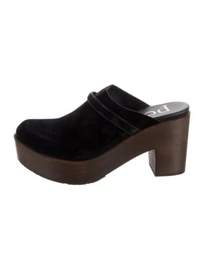 Pre-owned Pedro Garcia Suede Mules In Black