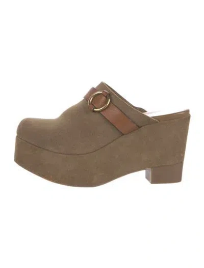 Pre-owned Pedro Garcia Suede Mules In Brown