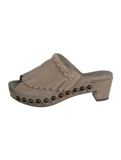 Pre-owned Pedro Garcia Suede Mules In Grey
