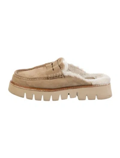 Pre-owned Pedro Garcia Suede Mules In Neutral