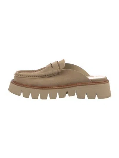 Pre-owned Pedro Garcia Suede Mules In Neutral