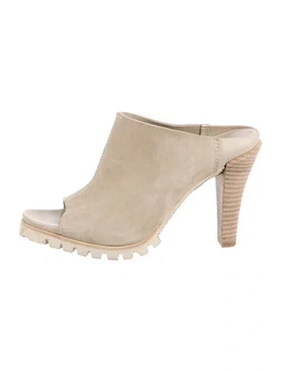 Pre-owned Pedro Garcia Suede Mules In Neutral