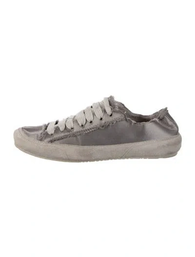Pre-owned Pedro Garcia Suede Raw-edge Trim Sneakers In Gray