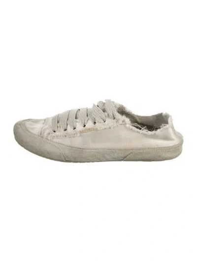 Pre-owned Pedro Garcia Suede Raw-edge Trim Sneakers In Neutrals