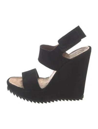 Pre-owned Pedro Garcia Suede Sandals In Black
