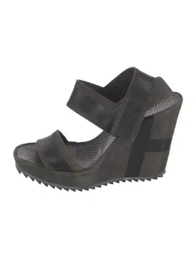 Pre-owned Pedro Garcia Suede Sandals In Black