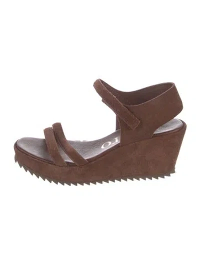 Pre-owned Pedro Garcia Suede Sandals In Brown