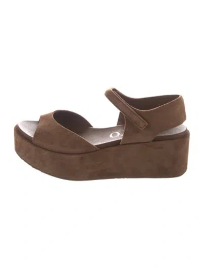 Pre-owned Pedro Garcia Suede Sandals In Brown