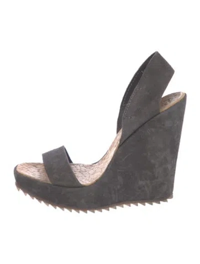 Pre-owned Pedro Garcia Suede Sandals In Gray
