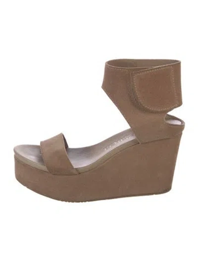 Pre-owned Pedro Garcia Suede Sandals In Neutral