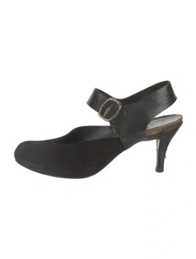 Pre-owned Pedro Garcia Suede Slingback Pumps In Black