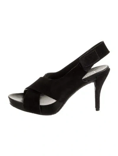 Pre-owned Pedro Garcia Suede Slingback Pumps In Black