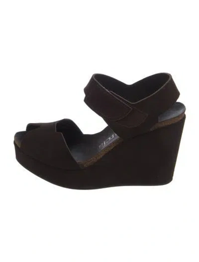 Pre-owned Pedro Garcia Suede Slingback Pumps In Black