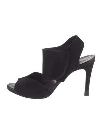 Pre-owned Pedro Garcia Suede Slingback Pumps In Black